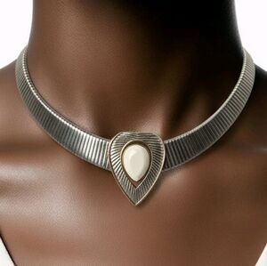 Chameleon Brand Silver & White Statement Necklace